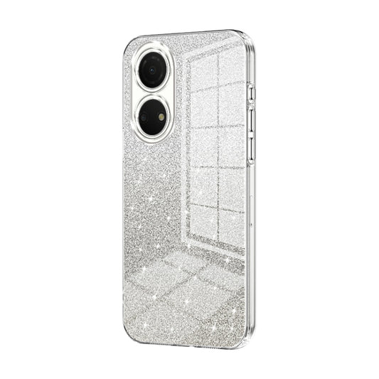 For Honor Play 30 Plus Gradient Glitter Powder Electroplated Phone Case(Transparent)