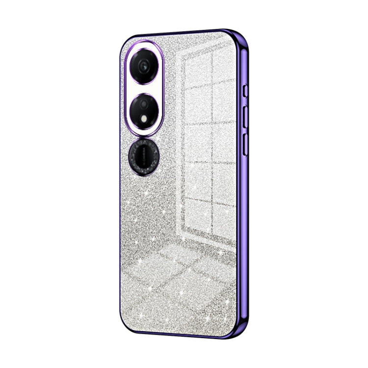 For Honor Play 40 Gradient Glitter Powder Electroplated Phone Case(Purple)