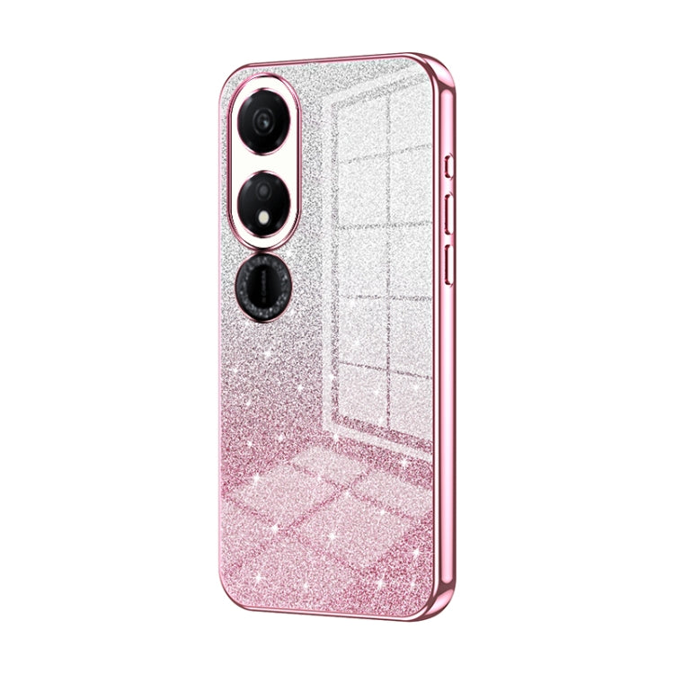 For Honor Play 40 Gradient Glitter Powder Electroplated Phone Case(Pink)