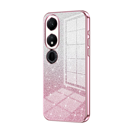 For Honor Play 40 Gradient Glitter Powder Electroplated Phone Case(Pink)