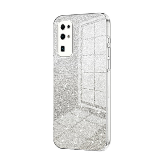 For Honor 30 Gradient Glitter Powder Electroplated Phone Case(Transparent)
