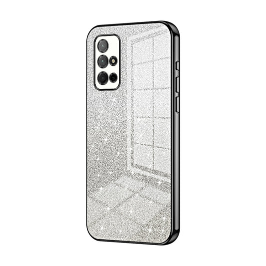 For Honor 30S Gradient Glitter Powder Electroplated Phone Case(Black)