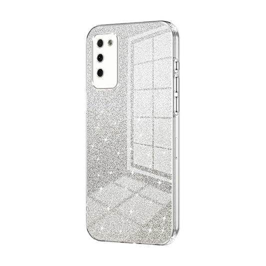 For Honor 30 Youth Gradient Glitter Powder Electroplated Phone Case(Transparent)