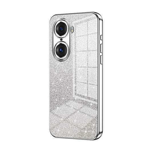 For Honor 60 Pro Gradient Glitter Powder Electroplated Phone Case(Silver)