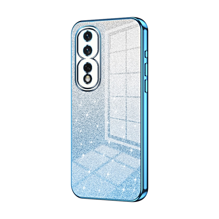 For Honor 80 Pro Gradient Glitter Powder Electroplated Phone Case(Blue)