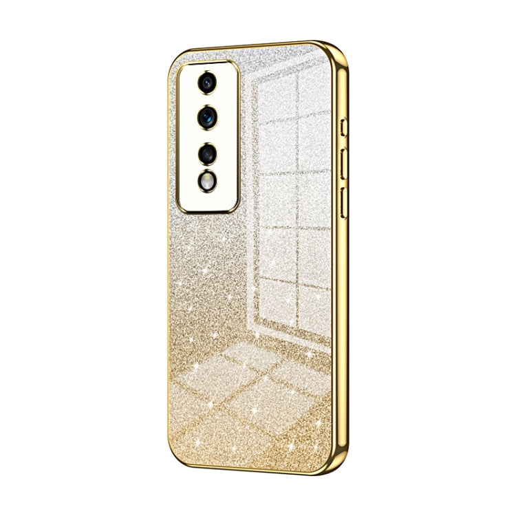 For Honor 80 GT Gradient Glitter Powder Electroplated Phone Case(Gold)