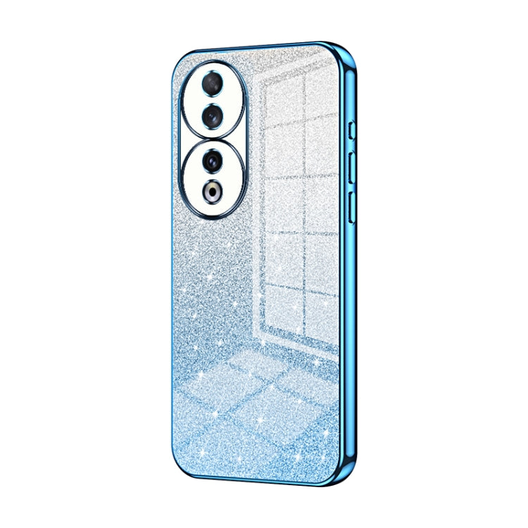 For Honor 90 Gradient Glitter Powder Electroplated Phone Case(Blue)