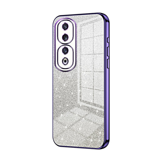 For Honor 90 Pro Gradient Glitter Powder Electroplated Phone Case(Purple)