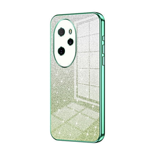 For Honor 100 Pro Gradient Glitter Powder Electroplated Phone Case(Green)
