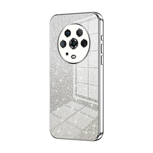 For Honor Magic4 Gradient Glitter Powder Electroplated Phone Case(Silver)