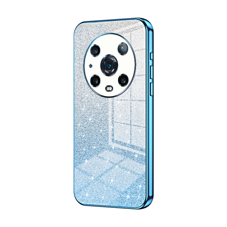 For Honor Magic4 Pro Gradient Glitter Powder Electroplated Phone Case(Blue)