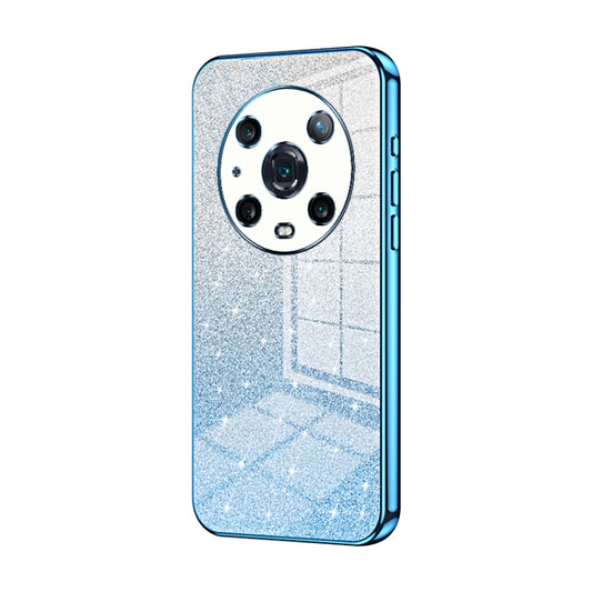 For Honor Magic4 Pro Gradient Glitter Powder Electroplated Phone Case(Blue)
