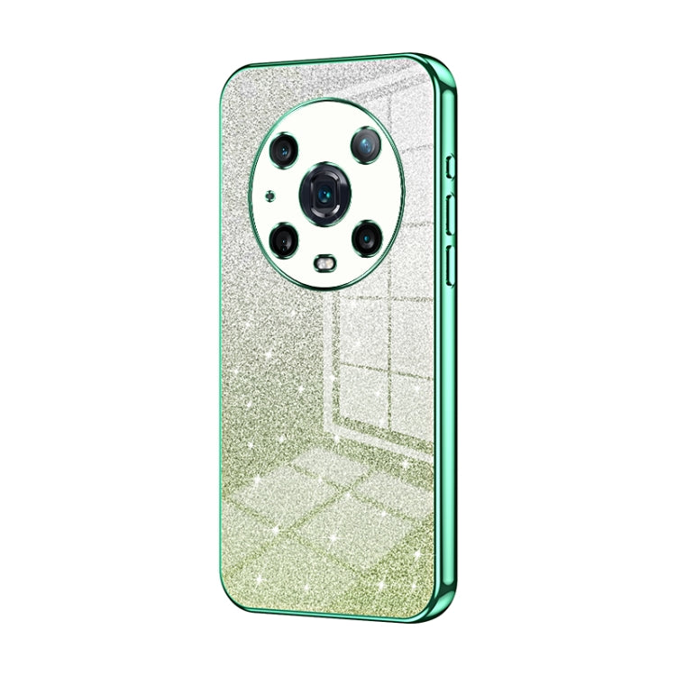 For Honor Magic4 Pro Gradient Glitter Powder Electroplated Phone Case(Green)