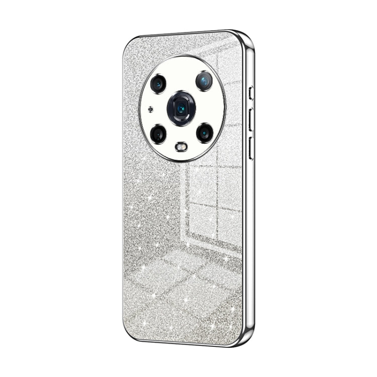 For Honor Magic4 Pro Gradient Glitter Powder Electroplated Phone Case(Silver)