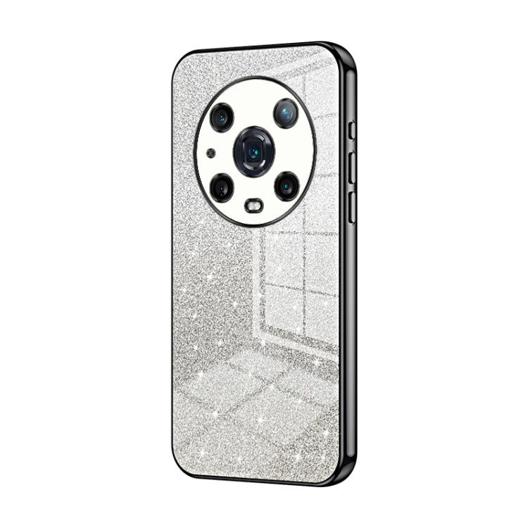 For Honor Magic4 Pro Gradient Glitter Powder Electroplated Phone Case(Black)