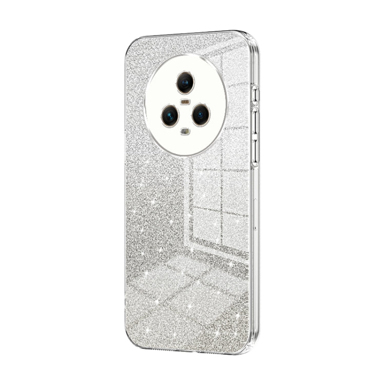 For Honor Magic5 Gradient Glitter Powder Electroplated Phone Case(Transparent)
