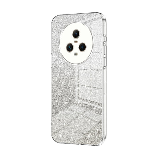 For Honor Magic5 Gradient Glitter Powder Electroplated Phone Case(Transparent)