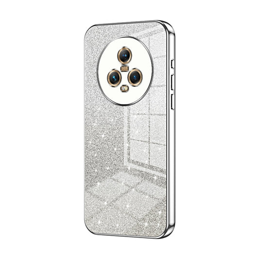 For Honor Magic5 Gradient Glitter Powder Electroplated Phone Case(Silver)
