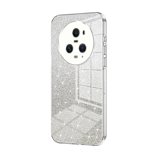 For Honor Magic5 Pro Gradient Glitter Powder Electroplated Phone Case(Transparent)