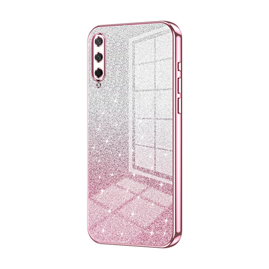 For Honor Play 3 Gradient Glitter Powder Electroplated Phone Case(Pink)