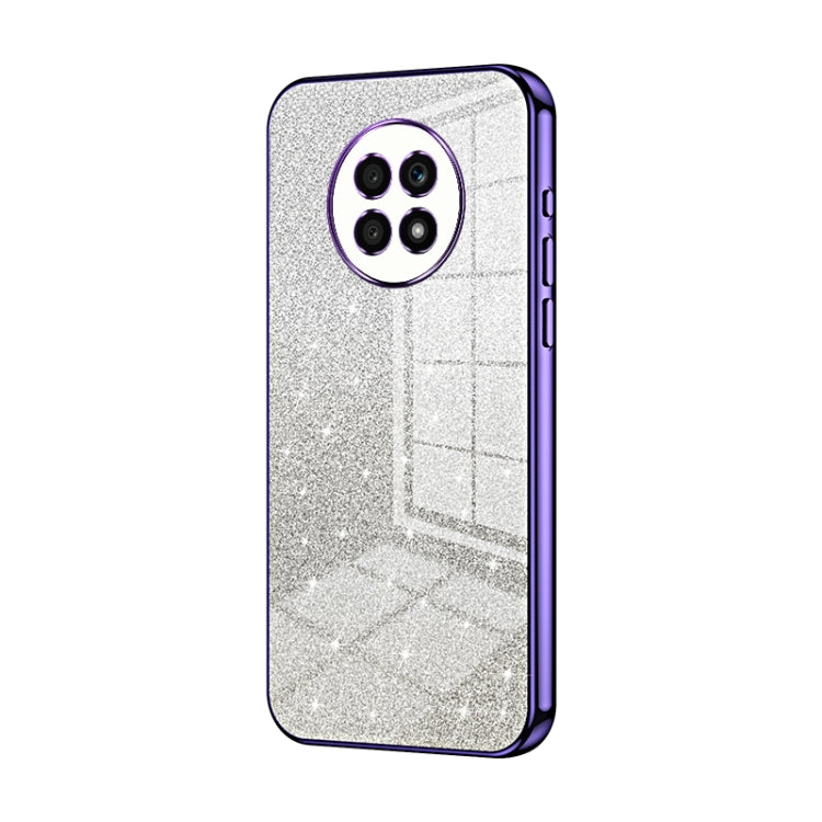 For Honor X20 Gradient Glitter Powder Electroplated Phone Case(Purple)