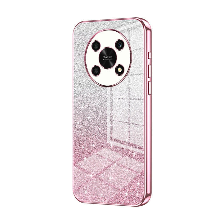 For Honor X30 / X9 5G Gradient Glitter Powder Electroplated Phone Case(Pink)