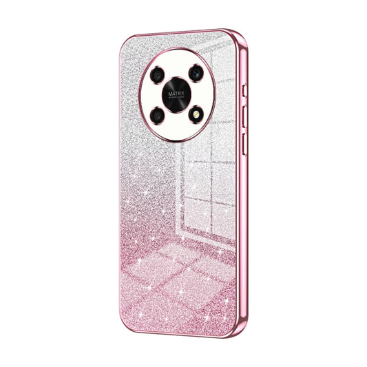 For Honor X30 / X9 5G Gradient Glitter Powder Electroplated Phone Case(Pink)