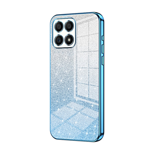 For Honor X30i Gradient Glitter Powder Electroplated Phone Case(Blue)