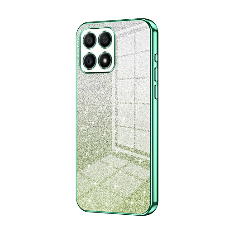 For Honor X30i Gradient Glitter Powder Electroplated Phone Case(Green)