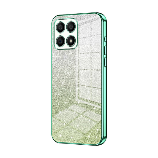 For Honor X30i Gradient Glitter Powder Electroplated Phone Case(Green)