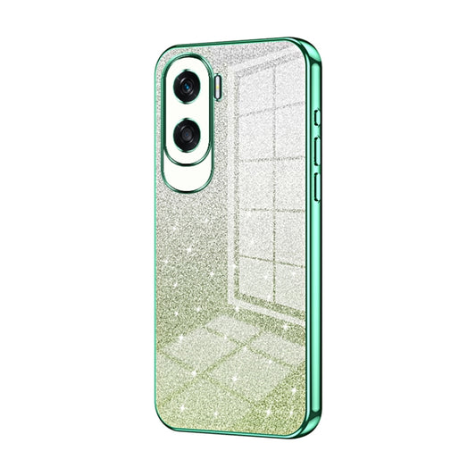 For Honor X50i / 90 Lite Gradient Glitter Powder Electroplated Phone Case(Green)