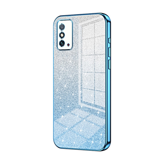For Honor X10 Max / X30 Max Gradient Glitter Powder Electroplated Phone Case(Blue)