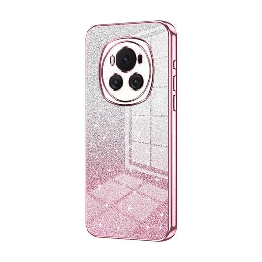 For Honor Magic6 Gradient Glitter Powder Electroplated Phone Case(Pink)