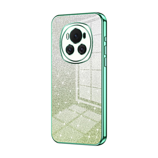 For Honor Magic6 Gradient Glitter Powder Electroplated Phone Case(Green)