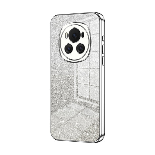 For Honor Magic6 Gradient Glitter Powder Electroplated Phone Case(Silver)