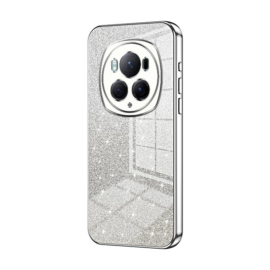 For Honor Magic6 Pro Gradient Glitter Powder Electroplated Phone Case(Silver)