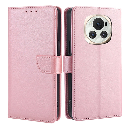For Honor Magic6 Calf Texture Buckle Flip Leather Phone Case(Rose Gold)
