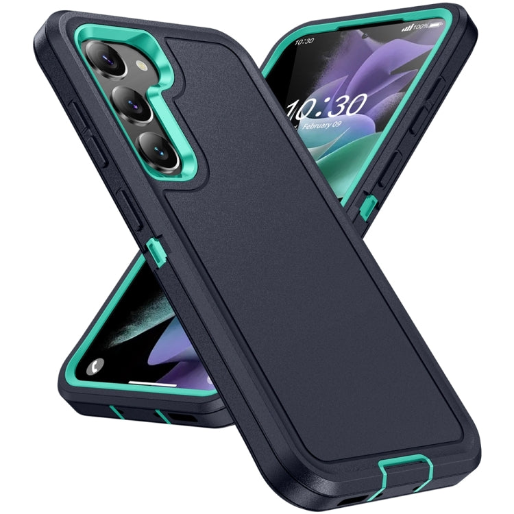 For Samsung Galaxy S24 5G Life Waterproof Rugged Phone Case(Dark Blue + Light Blue)