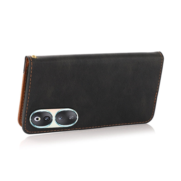 For Honor 90 Dual-color Stitching Leather Phone Case(Black Brown)