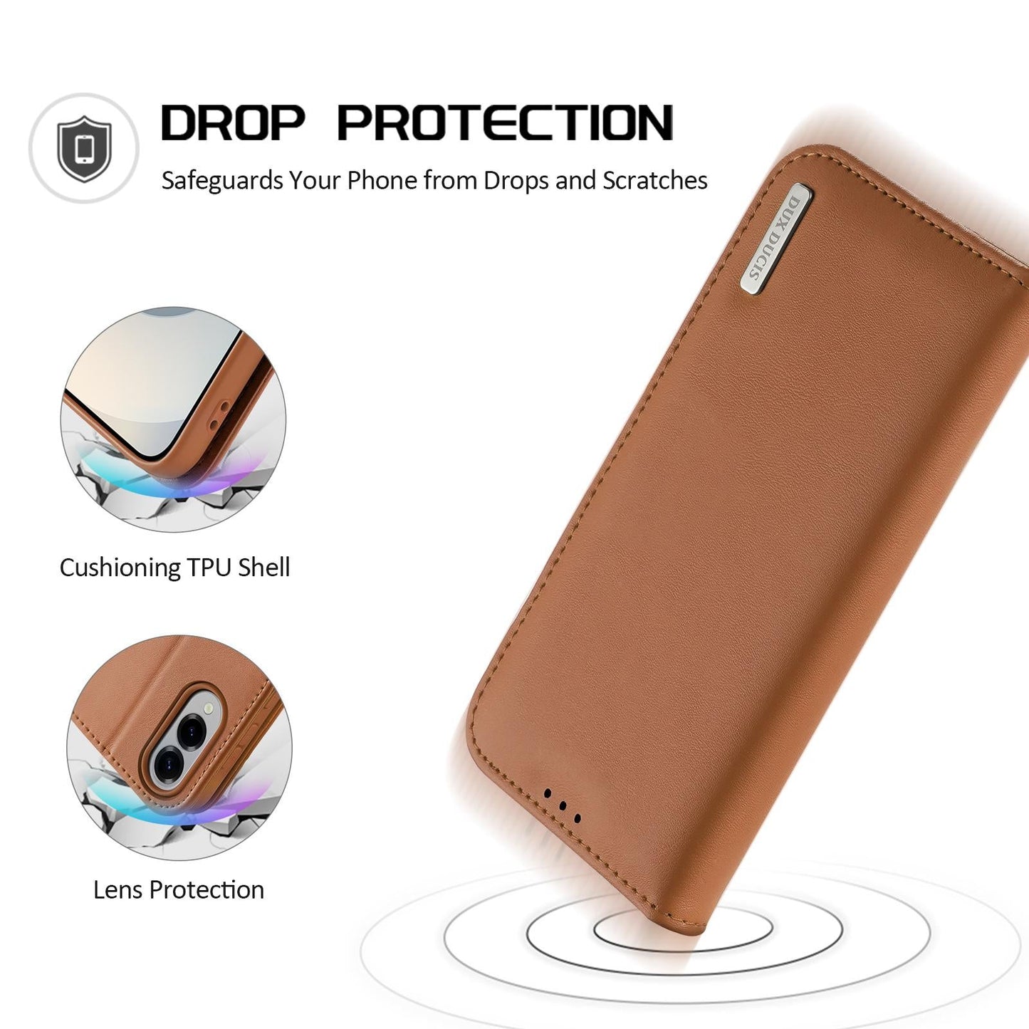 For Samsung Galaxy S25 Edge 5G DUX DUCIS Hivo Series Cowhide + PU + TPU Flip Phone Case(Brown)