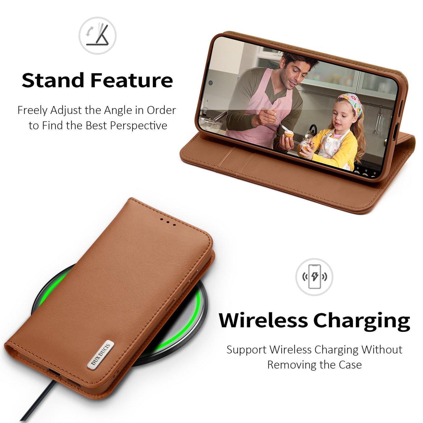 For Samsung Galaxy S25 Edge 5G DUX DUCIS Hivo Series Cowhide + PU + TPU Flip Phone Case(Brown)