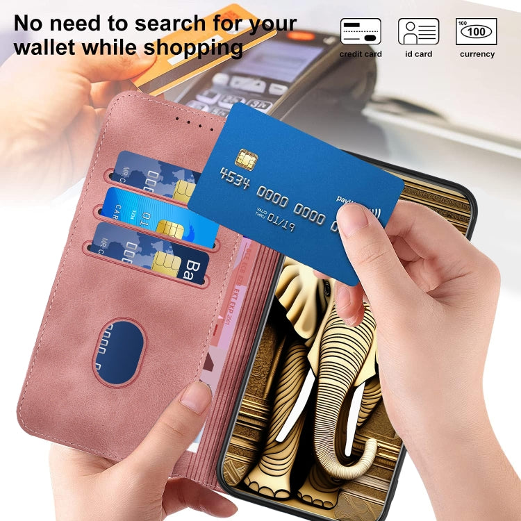 For Samsung Galaxy S24 5G YX0060 Elephant Head Embossed Phone Leather Case with Lanyard(Pink)