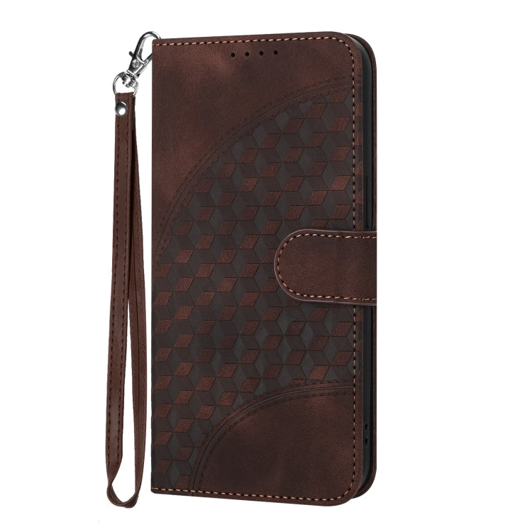 For Samsung Galaxy S24 5G YX0060 Elephant Head Embossed Phone Leather Case with Lanyard(Coffee)