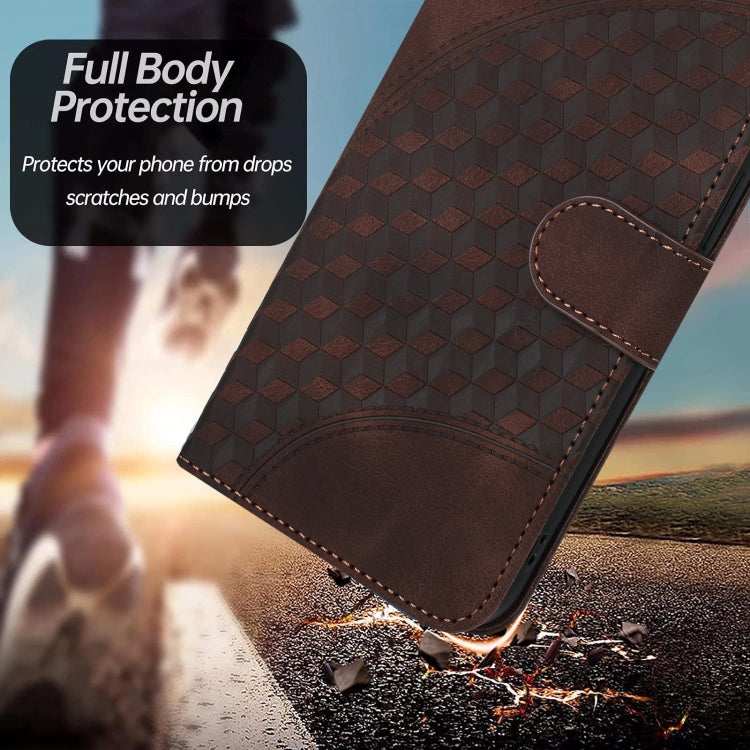 For Samsung Galaxy S24 5G YX0060 Elephant Head Embossed Phone Leather Case with Lanyard(Coffee)