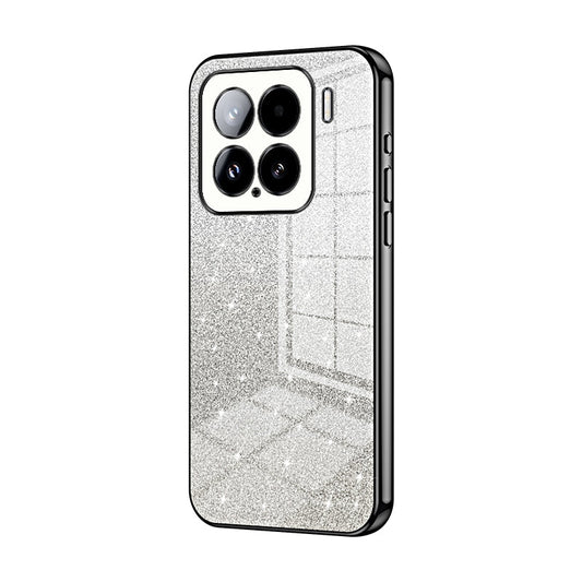 For Xiaomi 15 Gradient Glitter Powder Electroplated Phone Case(Black)