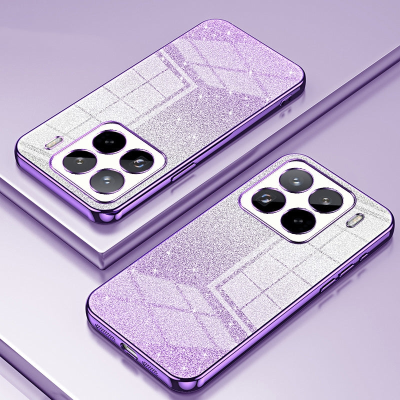 For Xiaomi 15 Pro Gradient Glitter Powder Electroplated Phone Case(Purple)