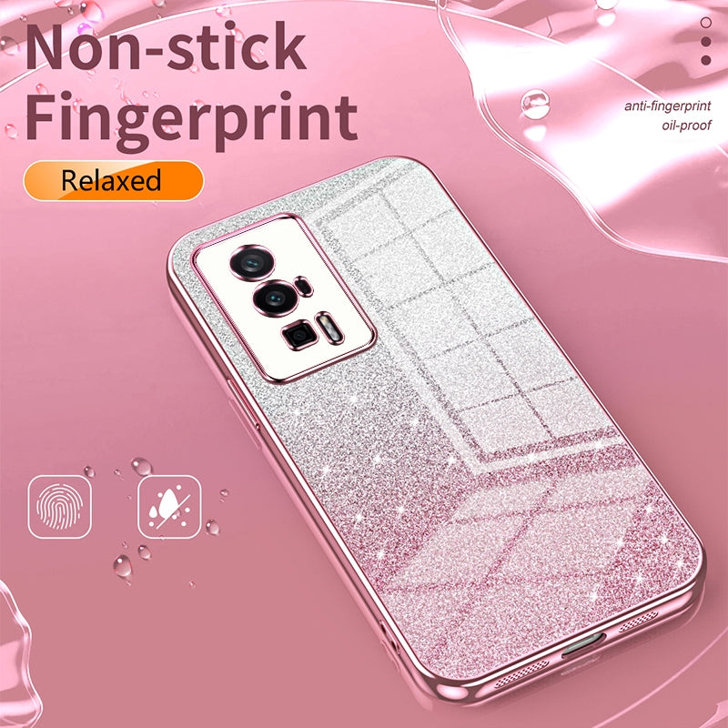 For Xiaomi 15 Pro Gradient Glitter Powder Electroplated Phone Case(Purple)