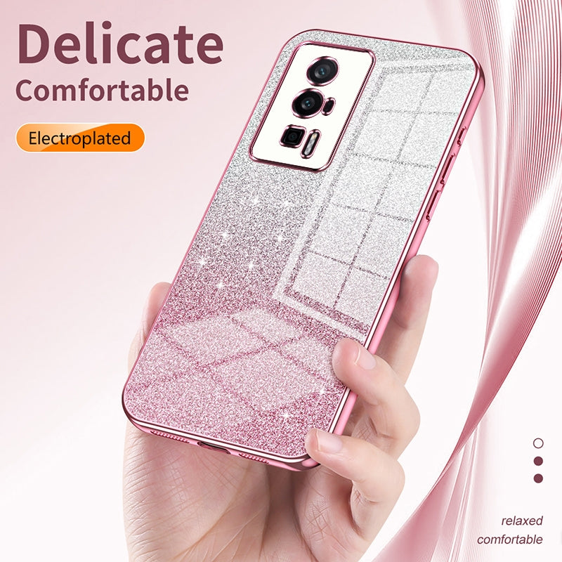 For Xiaomi 15 Pro Gradient Glitter Powder Electroplated Phone Case(Purple)