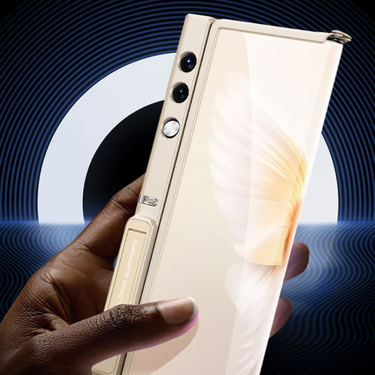 For Honor V Purse GKK Ultra-thin Full Coverage Shockproof Phone Case with Holder(Black)