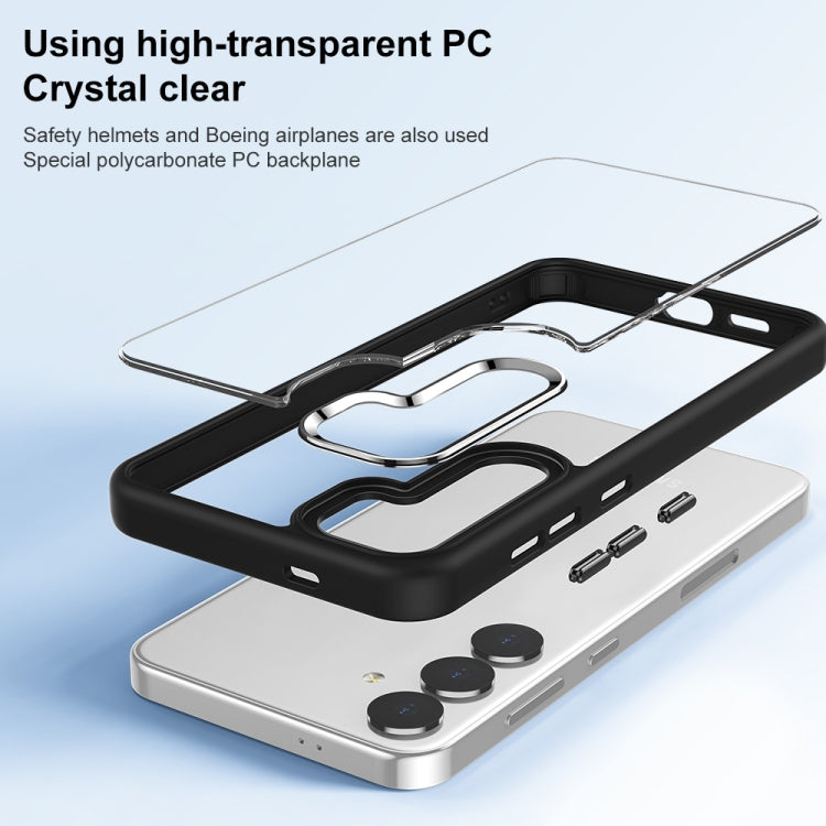 For Samsung Galaxy S24 5G Anti-fingerprint Highly Transparent PC Phone Case(Blue)